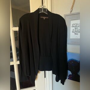 Fever L Black Open Banded Front Cardigan